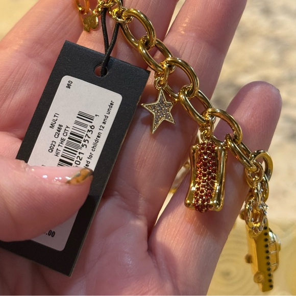 NEW kate spade new york Hit The City Charm NYC Gold Tone Bracelet 7.25”-8.75” - Picture 6 of 15
